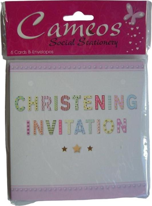 Actual product image Cameos Christening Invitations (Pack of 6) (6 pcs.)