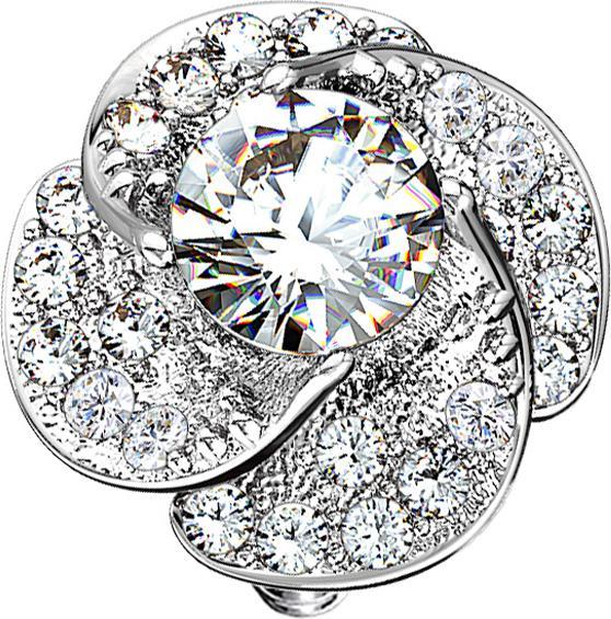 Star Piercing Dermal Anchor silber Rose mit Kristall (Chirurgenstahl 316L, Messing)