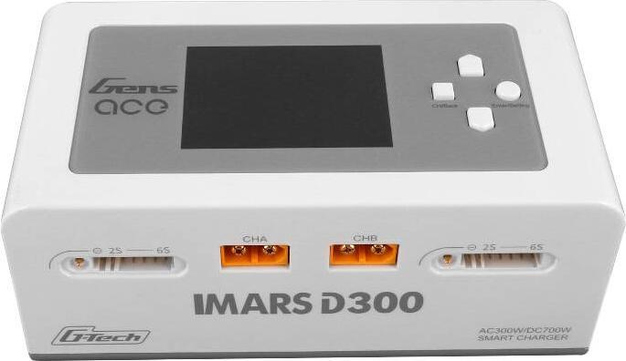 Gens Ace IMARS D300 G-Tech Kanaal AC/DC 300W/700W RC Batterijlader-EU Wit