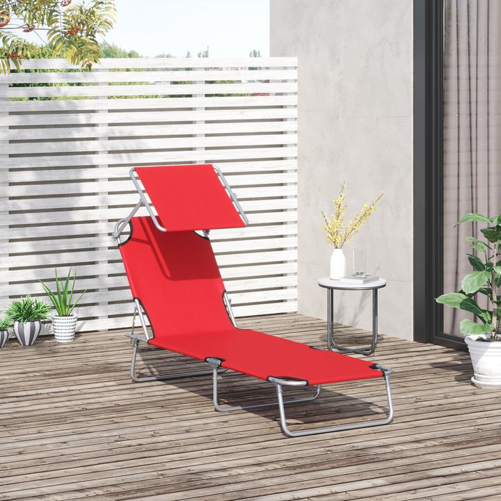 Produktbild Outsunny Sonnenliege mit Sonnenschutz (187 cm)