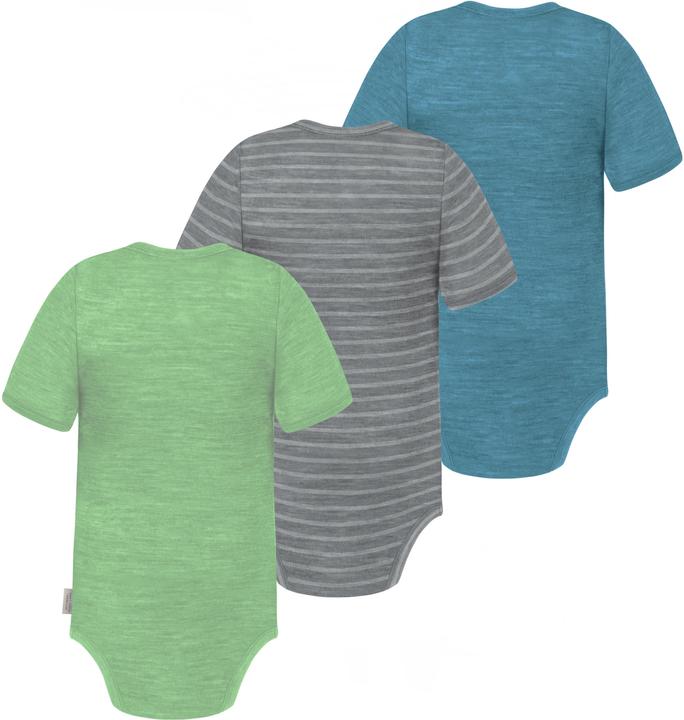 Actual product image Normani Set of 3 baby merino bodysuit short sleeves "Tauranga" - 9295 (98)