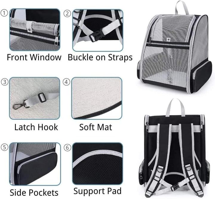 Produktbild Bow Calico Haustierrucksack (Hund, Katze, Faltbar, Atmungsaktiv)