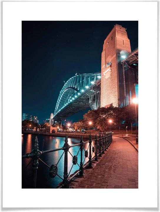 Actual product image Trenddeko Sydney by night - The bridge (30 x 40 cm)