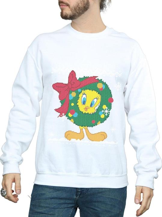Produktbild Looney Tunes Tweety Pie Christmas Fair Isle Sweatshirt (M)