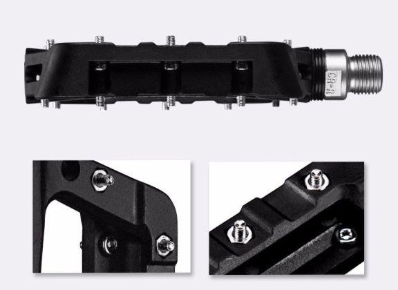 Actual product image Rockbros 2017-12CBK Nylon Bicycle Pedal Set - Black