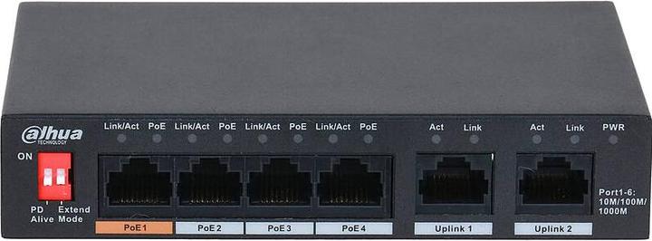 Actual product image Dahua PoE switch PFS3006-4GT-60-V2 unmanaged (4 Ports)