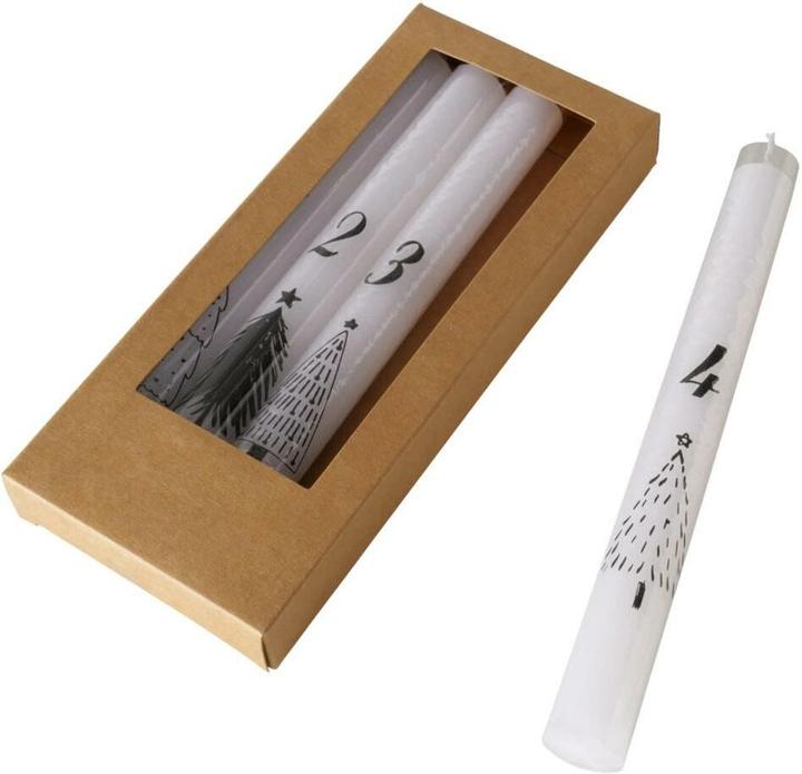 Boltze Home Christmas candle Ada 4 pieces, white (4 pcs.)