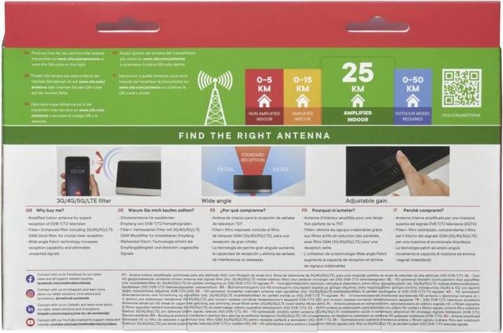 Produktbild One for All DVB-T2 Alu STAND Antenne 5G black (Parabolantenne, 47 dB, DVB-T / -T2, DAB/ DAB+)