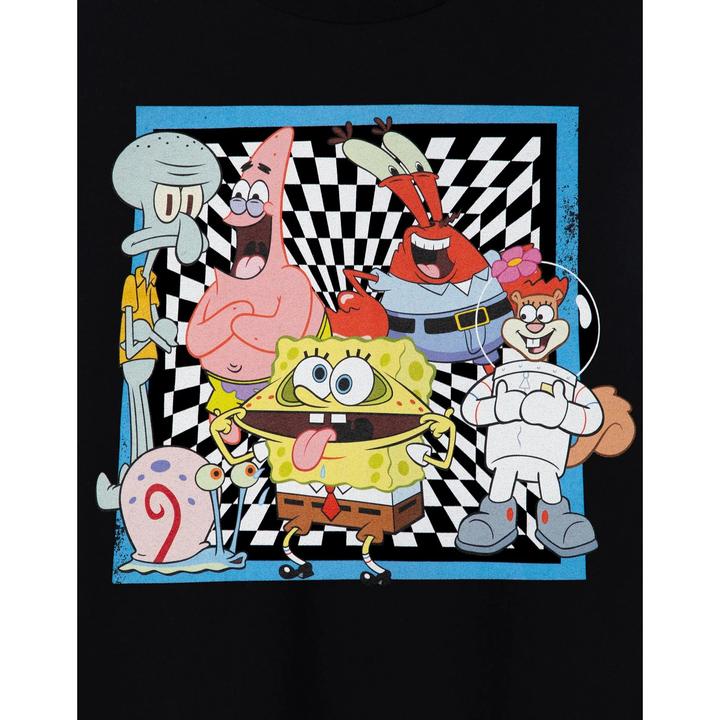 Actual product image Spongebob Squarepants Mens Group Shot Short-Sleeved T-Shirt (XXL)