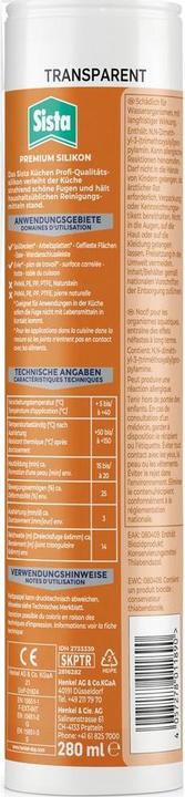 Produktbild Sista Küche Silikon Transparent 280g (0.46 kg, Transparent, 280 ml)