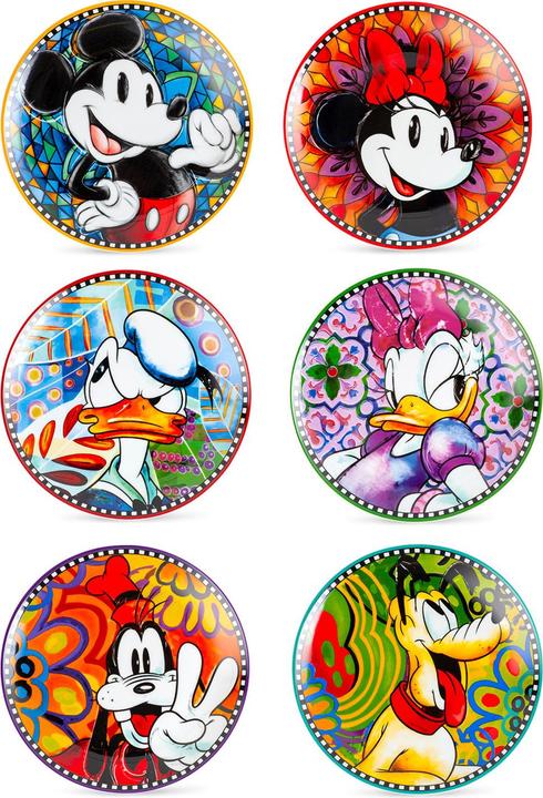 Produktbild Egan Frühstücks- & Dessertteller Disney Mickey 6 Stück,Mehrfarbig (6 x, 19 cm)