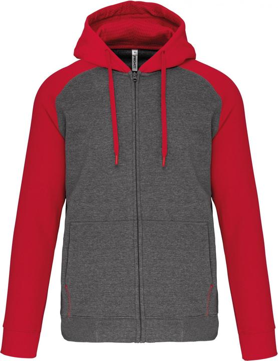 Produktbild Proact Sweatshirt Zipper mit Kapuze aus zweifarbigem Molton (L)