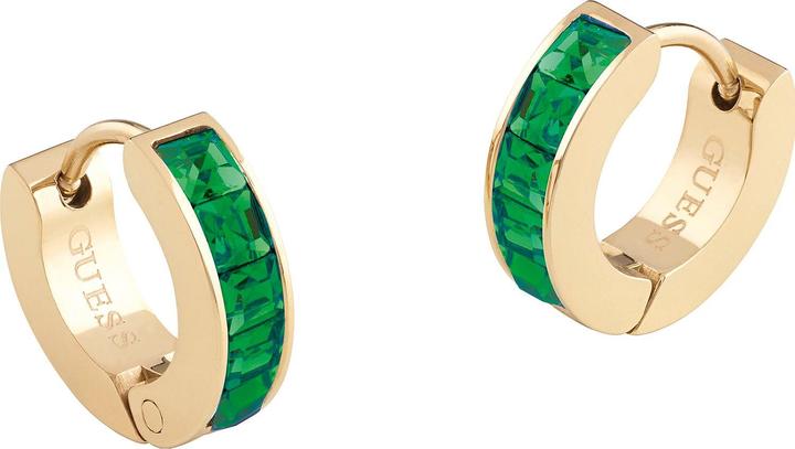 Actual product image Guess Huggie Me Timeless Gold Plated Crystal Earrings JUBE03134JWYGEMT/U (Stainless steel)