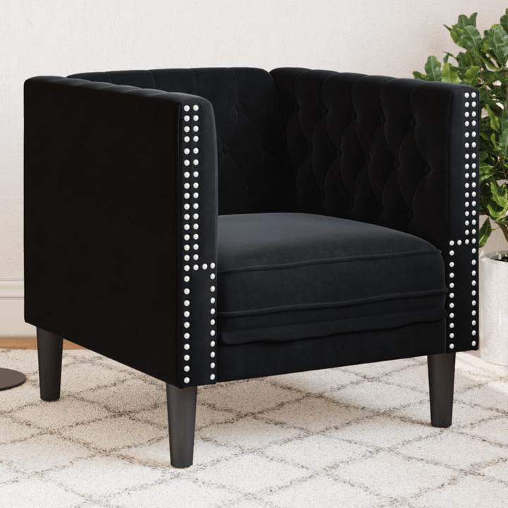 Actual product image VidaXL Chesterfield armchair lounge chair club armchair sofa upholstered armchair black