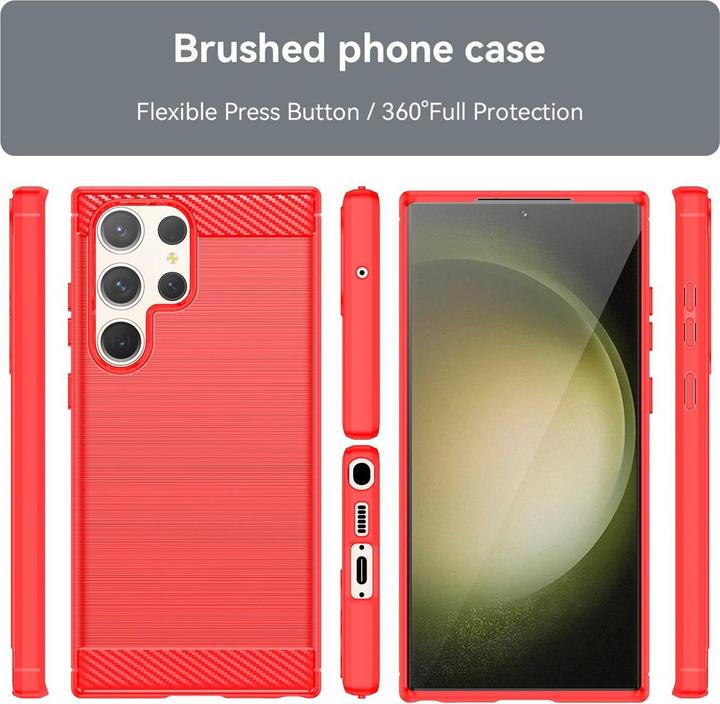 Produktbild König Design Hülle Handy Schutz für Samsung Galaxy S23 Plus Ultra Case Cover Carbon Optik Neu (Samsung Galaxy S23 Ultra)