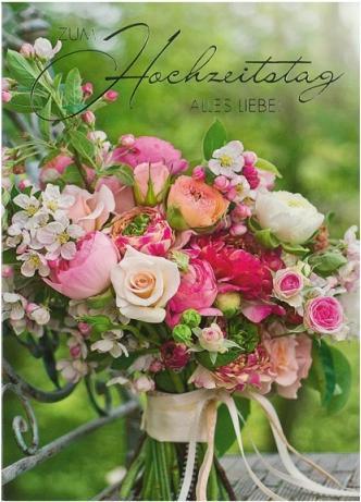 Image du produit ABC Carte anniversaire de mariage bouquet de fleurs, carte double avec (1 pcs)