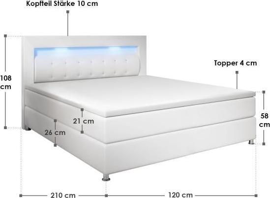 Produktbild Juskys Boxspringbett Montana LED