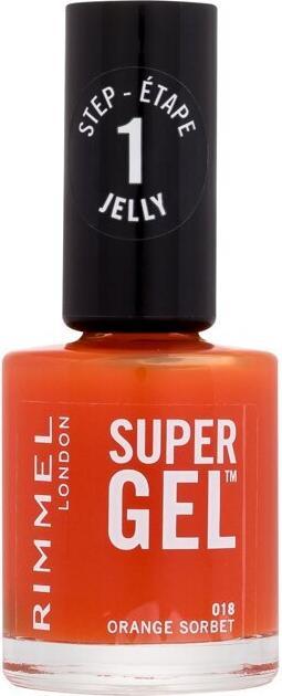 Actual product image Rimmel London SUPER GEL esmalte de uñas #18-Orange Sorbet 12 ml (018 Orange sorbet, Gel-Effect Nail Polish)