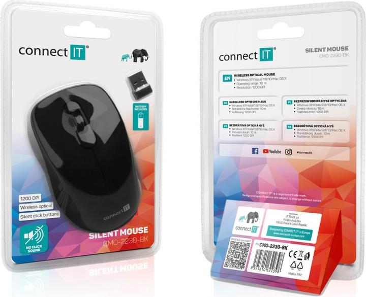 Produktbild Connect IT Mysz MUTE (CMO-2230-BK) (Kabellos)