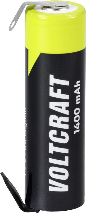 Produktbild Voltcraft A ULF Spezial-Akku Mignon (AA) U-Lötfahne, hochstromfähig NiMH 1.2 V 1 (1 Stk., AA, 1400 mAh)