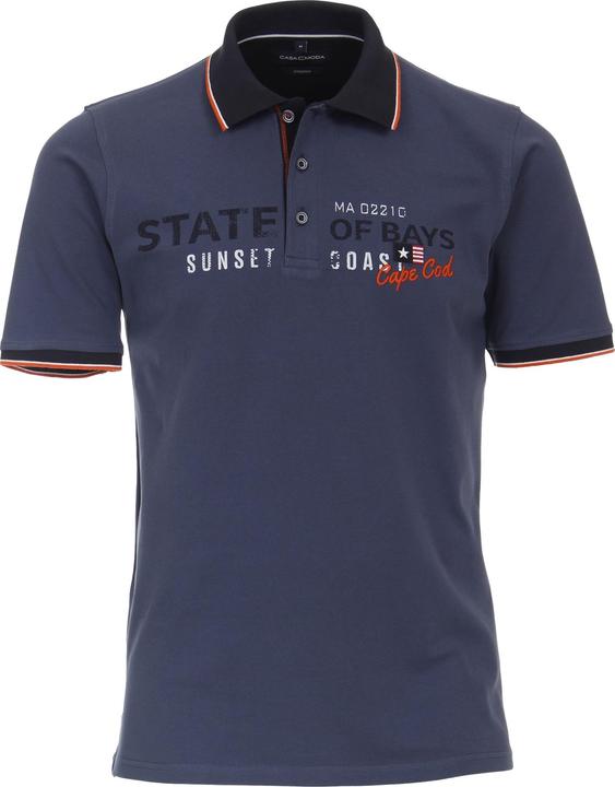 Casa Moda Poloshirt Polo Kurzarmshirt mit Print und Stickerei (XXL)