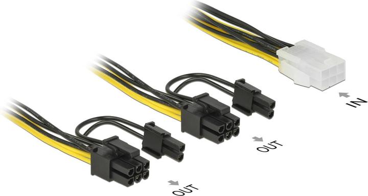 Actual product image Delock 6Pin to 2x 8Pin or 2x 6Pin power adapter