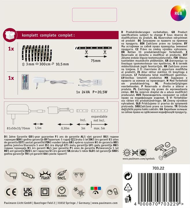 Image du produit Paulmann LED start (RGB, 300 cm, Intérieur)