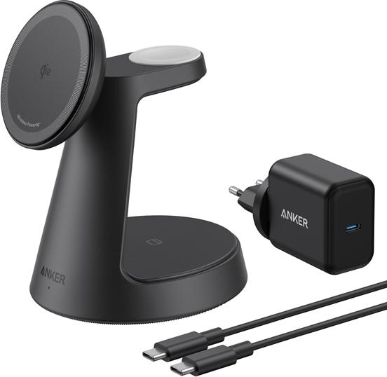 Productafbeelding Anker MagGo 3-in-1 Charging Station wireless black (15 W)