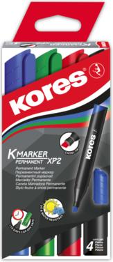 Produktbild Kores Permanent Marker, Keilspitze (Mehrfarbig, 3 mm, 4 x)
