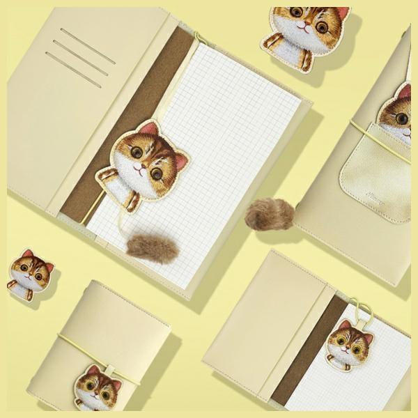 Produktbild Nimmy 2in1 Set notebook + pen khaki Big Eyed Pet 2.0 Cat