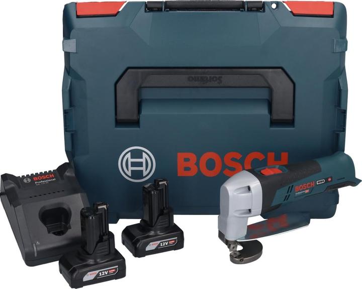 Immagine prodotto Bosch Professional Bosch GSC 12V-13 Batteria Cesoie per lamiera 12V con chiave esagonale 12V + 2x Batteria 6,0 Ah +