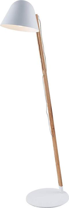 Image du produit Lindby Tetja lampadaire avec tige en bois, blanc (E27)