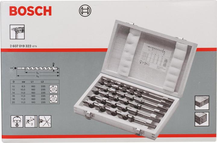 Produktbild Bosch Professional Zubehör PRO Wood Holzschlangenbohrer-Set, 6-tlg. (16 mm, 18 mm, 20 mm, 10 mm, 12 mm, 14 mm)