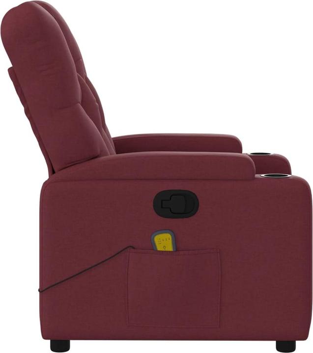 Actual product image VidaXL Massage chair wine red fabric,Colour: Wine red,Material: Fabric