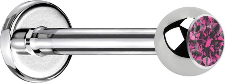 Image du produit Star Piercing Labret argent avec boule de cristal rose (Acier chirurgical 316L, sans laiton)