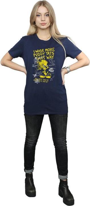 Actual product image Looney Tunes Womens/Ladies Tweety Pie More Puddy Tats Cotton Boyfriend T-Shirt (XL)