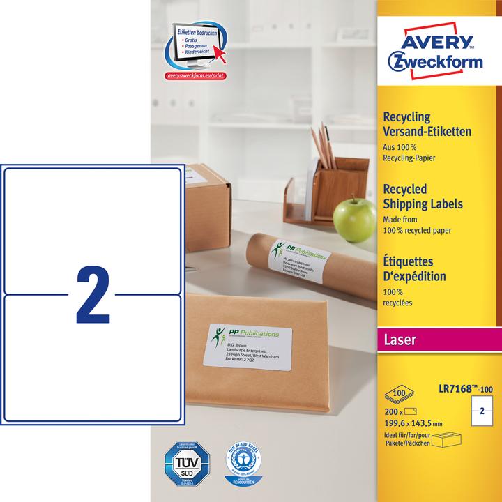 Produktbild Avery Recycling Versandetiketten
