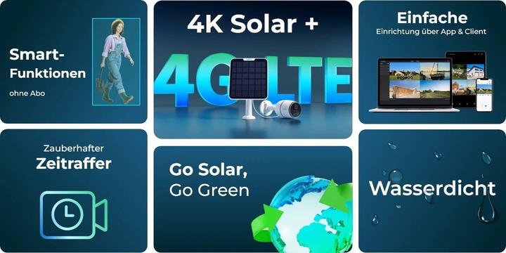 Produktbild Reolink 4G/LTE-Kamera GO Ultra inkl. Solarpanel 2 + SIM (3840 x 2160 Pixels)