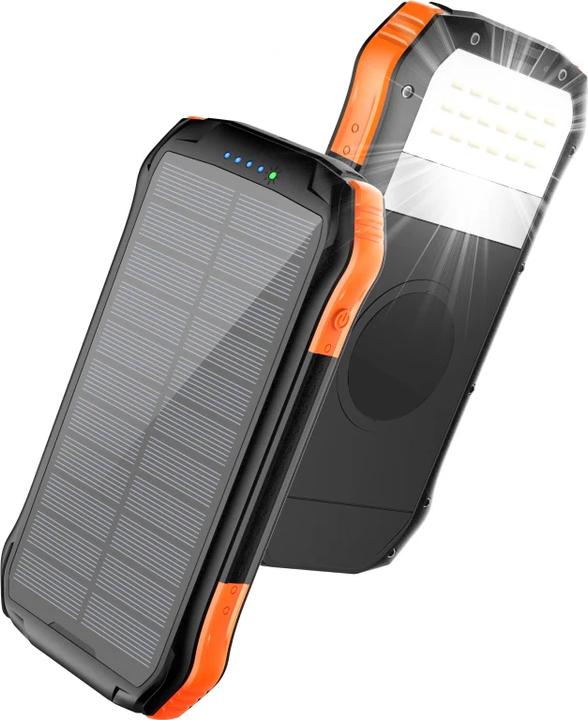Produktbild Choetech Solar powerbank with inductive charging 10000mAh Qi 5W orange (B659) (10000 mAh, 10.50 W, 10000 Wh)
