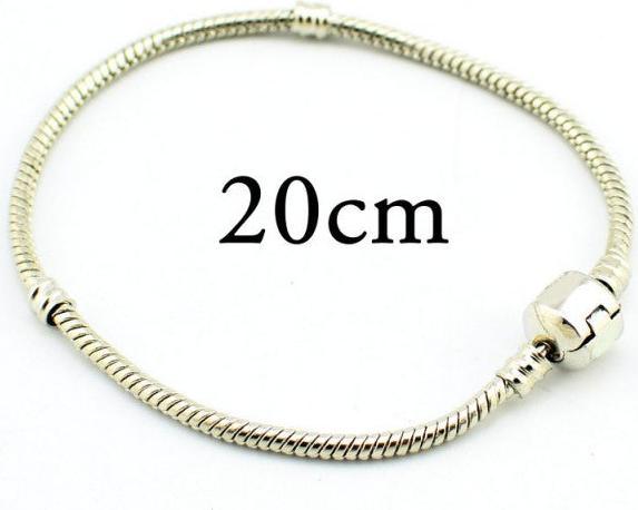 Produktbild Hermex Armband versilbert für Beads / Charms - 20cm Silbrig (20 cm, Metallegierung)