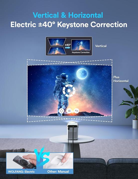 Actual product image Wolfang Mini Beamer 4K mit 5G WiFi & Bluetooth (4K, 15000 lm)