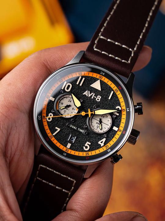 Actual product image AVI-8 AV-4088-07 Hawker Hurricane Dual-Time (Pilot watch)