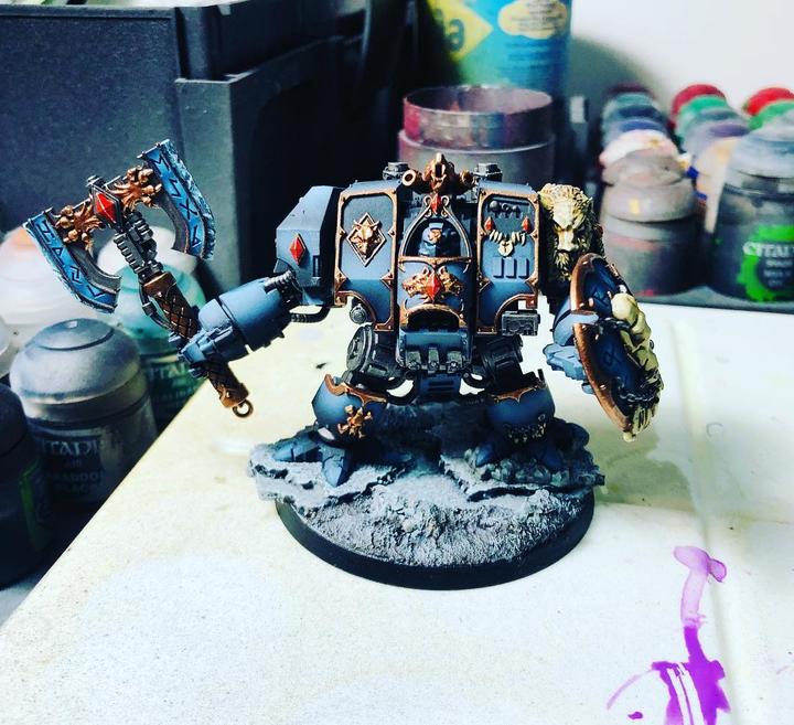 Produktbild Games Workshop Bjorn the Fell-Handed - Space Wolves Venerable Dreadnought - Murderfang (Kunststoff)