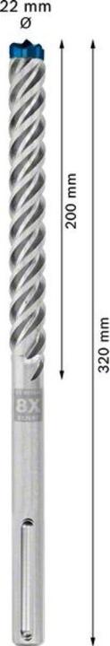 Actual product image Bosch Professional Zubehör Expert SDS max-8X hammer drill, 22 x 200 x 320 mm (22.0 mm)