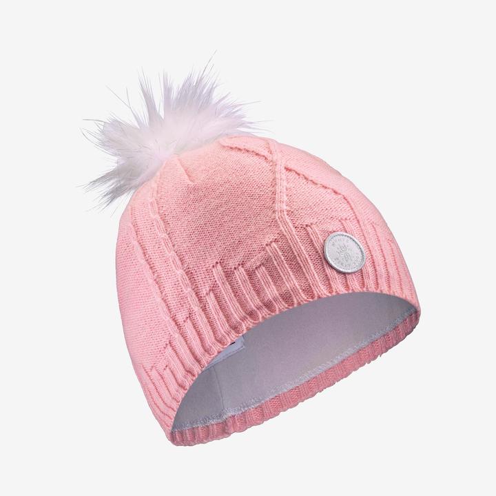 Actual product image Wedze Children's hat warm cable knit wool- mauve