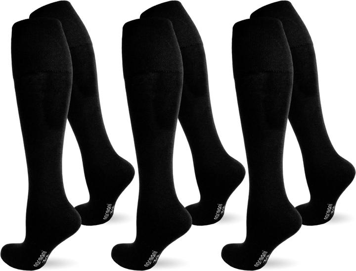Normani 3 Paar Wellness Kniestrümpfe aus Baumwolle mit Frotteesohle