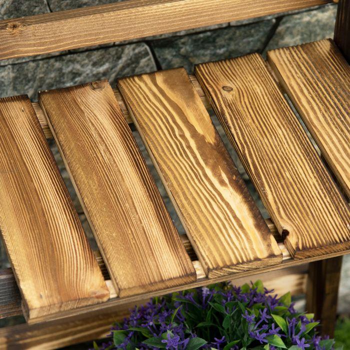 Immagine prodotto Outsunny Scala per piante Scala per fiori Scaffale per piante 3 gradini Legno di abete Marrone scuro 40 x 37