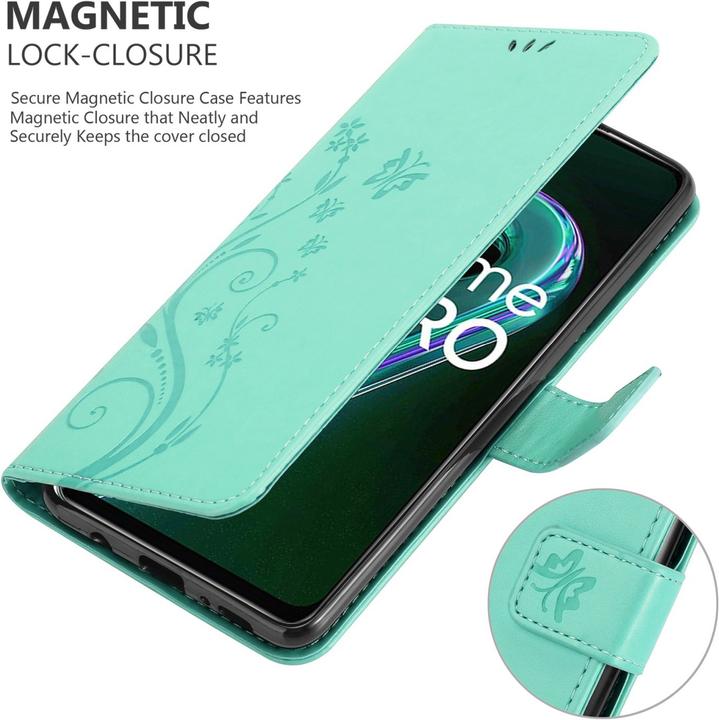 Actual product image Cadorabo Flower Book Case for Realme 9 5G / 9 PRO / V25 / Q5 / OnePlus Nord CE 2 LITE 5G (Vivo V25, Realme 9 Pro+, OnePlus North CE 2 Lite 5G)