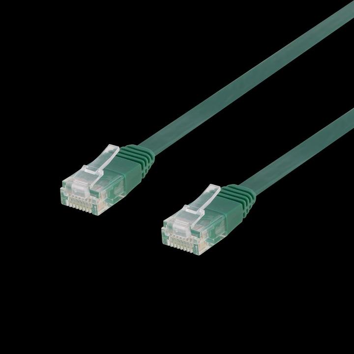 Immagine prodotto Deltaco Cavo patch U/UTP Cat6 piatto 0,3m 250MHz verde (U/UTP, CAT6, 0.30 m)