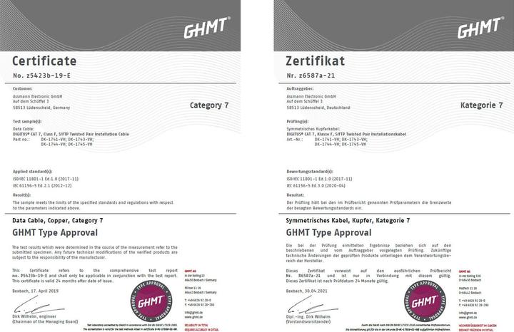 Immagine prodotto Digitus Cavo di installazione Cat.7 S/FTP, 305 m, simplex, Dca (S/FTP, CAT7, 305 m)